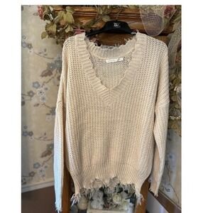 Altar'd State Sweater Distressed Boho‎ Knit Woman's Large